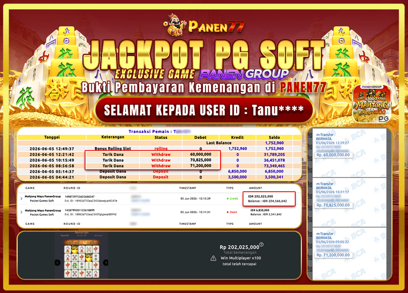 KAYA MENDADAK! MAHJONG WAYS BAYAR 202 JUTA UNTUK TANU****
